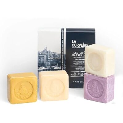 La Corvette Les Pavés Marseillais – Set mit 4 Seifen, 100 g, Duft der Provence La Corvette Les Pavés Marseillais – Set mit 4 Seifen, 100 g, Duft der Provence