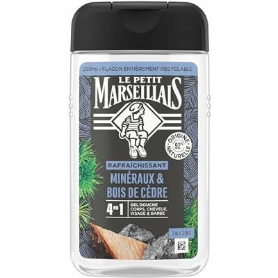 Le Petit Marseillais Le Pe Marseillais Duschgel für Herren Mineralien & Zedernholz (Flasche mit 250 ml) 4-in-1-Formel für Körper, Haare, Gesicht und Bart 92% Inhaltsstoffe natürlichen Ursprungs und pH-neutral Le Petit Marseillais Le Pe Marseillais Duschgel für Herren Mineralien & Zedernholz (Flasche mit 250 ml) 4-in-1-Formel für Körper, Haare, Gesicht und Bart 92% Inhaltsstoffe natürlichen Ursprungs und pH-neutral