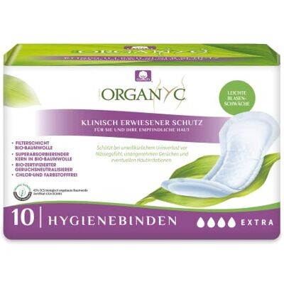 Organyc Slipeinlagen für super saugfähig Blasenschwäche aus 100% zertifizierter Bio-Baumwolle 1 Packung zu je 10 Stück Organyc Slipeinlagen für super saugfähig Blasenschwäche aus 100% zertifizierter Bio-Baumwolle 1 Packung zu je 10 Stück