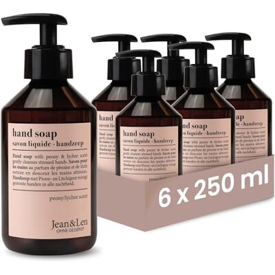 Jean & Len Handseife Pfingstrose & Litschi, im Set, 6 x 250 ml Jean & Len Handseife Pfingstrose & Litschi, im Set, 6 x 250 ml