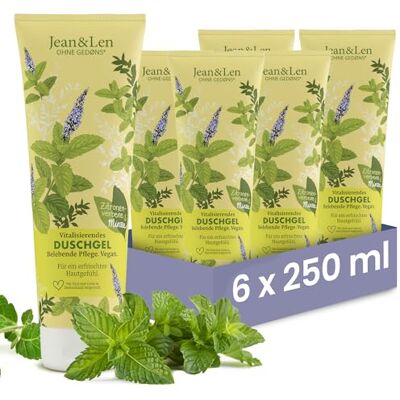 Jean & Len Vitalisierendes Duschgel Zitronenverbene & Minze Set, 6 x 250 ml Jean & Len Vitalisierendes Duschgel Zitronenverbene & Minze Set, 6 x 250 ml