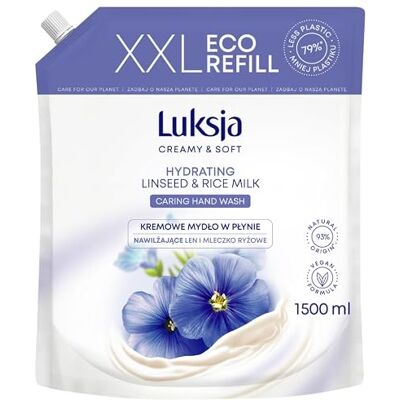 LUKSJA Cremige Flüssigseife , Leinen, Nachfüllpackung 1500ml, Hand Handseife, Hände Waschen, Handwaschseife LUKSJA Cremige Flüssigseife , Leinen, Nachfüllpackung 1500ml, Hand Handseife, Hände Waschen, Handwaschseife