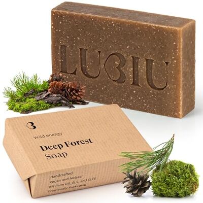 lubiu Tiefwald Seife Stück 100g 3in1 Feste Duschseife Männer (Körper, Haare & Bart) Naturseife Befreit von Schmutz & Öl Feste Seife Männer Duschseife Herren Festes Shampoo Herren lubiu Tiefwald Seife Stück 100g 3in1 Feste Duschseife Männer (Körper, Haare & Bart) Naturseife Befreit von Schmutz & Öl Feste Seife Männer Duschseife Herren Festes Shampoo Herren