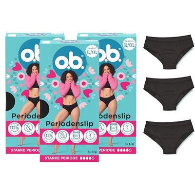 o.b. Periodenslip Größe XL/XXL, wiederverwendbare Periodenunterwäsche bei starker Periode, Menstruationsunterwäsche für bis zu 12 Stunden Auslaufschutz, auch erhältlich in den Größen XS/S, M/L o.b. Periodenslip Größe XL/XXL, wiederverwendbare Periodenunterwäsche bei starker Periode, Menstruationsunterwäsche für bis zu 12 Stunden Auslaufschutz, auch erhältlich in den Größen XS/S, M/L