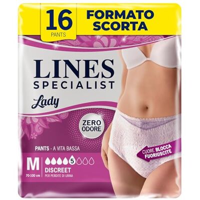 Lines Specialist Lines Einlagen für Inkontinenz Pants Discreet Größe M – 2 Packungen mit 8 Stücken Lines Specialist Lines Einlagen für Inkontinenz Pants Discreet Größe M – 2 Packungen mit 8 Stücken