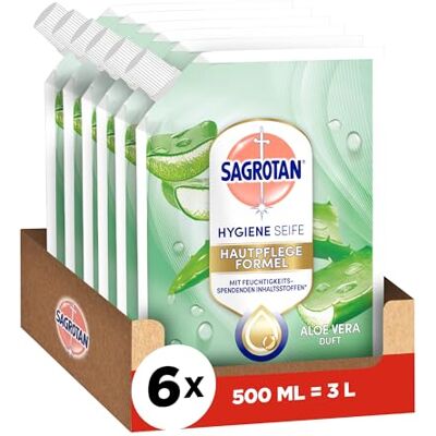 Sagrotan Aloe Vera Handseife - 6 x 500ml Nachfüllpack Sagrotan Aloe Vera Handseife - 6 x 500ml Nachfüllpack