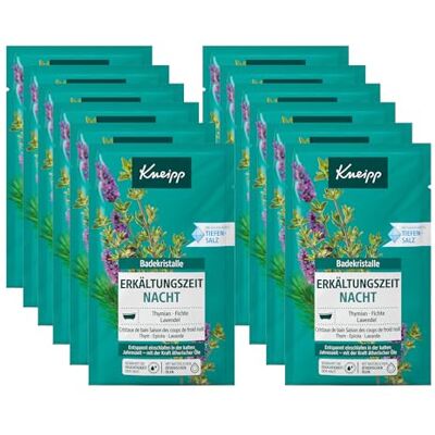 Kneipp Badekristalle Erkältungszeit Nacht mit ätherischen Ölen aus Lavendel, Thymian & Fichte entspannt einschlafen in kalten Jahreszeiten 12 x 60g Kneipp Badekristalle Erkältungszeit Nacht mit ätherischen Ölen aus Lavendel, Thymian & Fichte entspannt einschlafen in kalten Jahreszeiten 12 x 60g