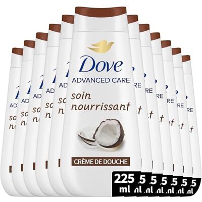 Dove Advanced Duschcreme mit Kokos- und Mandelduft – pflegende Pflege – dermatologisch getestet – weiches Hautgefühl für 24 Stunden (12 x 225 ml) Dove Advanced Duschcreme mit Kokos- und Mandelduft – pflegende Pflege – dermatologisch getestet – weiches Hautgefühl für 24 Stunden (12 x 225 ml)