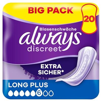Discreet Inkontinenzeinlagen Für Frauen Long Plus 20 Stück Extra Sicher & Diskret Discreet Inkontinenzeinlagen Für Frauen Long Plus 20 Stück Extra Sicher & Diskret