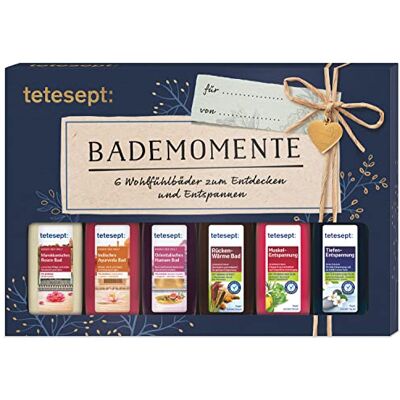 tetesept Bäder Geschenkset Bademomente – Badezusatz Probierset mit Geschenkanhänger das ideale Präsent für jeden Anlass – 1 x Badeset (6 x 20 ml) tetesept Bäder Geschenkset Bademomente – Badezusatz Probierset mit Geschenkanhänger das ideale Präsent für jeden Anlass – 1 x Badeset (6 x 20 ml)