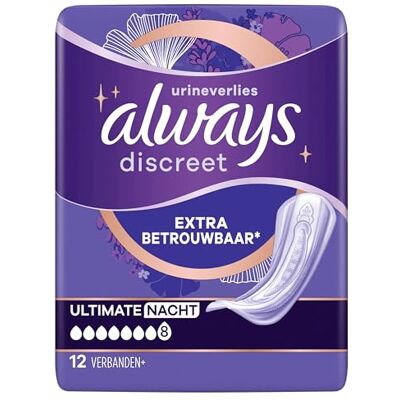 Discreet Servietten für Blasenschwäche Frauen Ultimate Night 12 Tücher extra sicherer Schutz und optimale Diskretion Discreet Servietten für Blasenschwäche Frauen Ultimate Night 12 Tücher extra sicherer Schutz und optimale Diskretion