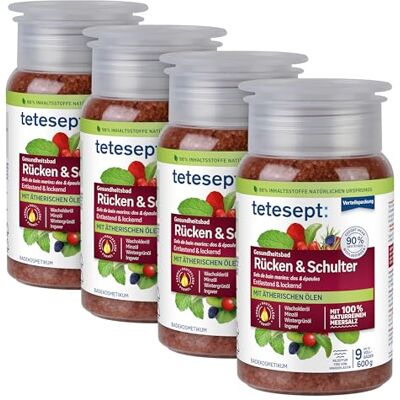 tetesept Meeressalz Rücken & Schulter, Gesundheitsbad, 4 x 600 g tetesept Meeressalz Rücken & Schulter, Gesundheitsbad, 4 x 600 g