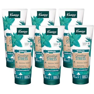 Kneipp Wirkdusche Goodbye Stress feuchtigkeitsspendendes Duschgel mit ätherischen Ölen aus Rosmarin & Wasserminze für mehr Energie Multipack 6 x 200ml Kneipp Wirkdusche Goodbye Stress feuchtigkeitsspendendes Duschgel mit ätherischen Ölen aus Rosmarin & Wasserminze für mehr Energie Multipack 6 x 200ml