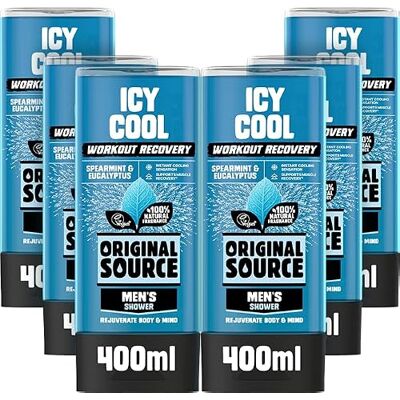 ORIGINAL SOURCE Herren Workout Erholungs-Duschgel Cool & Eisig, Veganes, Parabenfreier Duschgel für den Körper, 100% natürlicher Duft, Herren Workout, Herren Duschgel, Multipack 6 x 400ml ORIGINAL SOURCE Herren Workout Erholungs-Duschgel Cool & Eisig, Veganes, Parabenfreier Duschgel für den Körper, 100% natürlicher Duft, Herren Workout, Herren Duschgel, Multipack 6 x 400ml