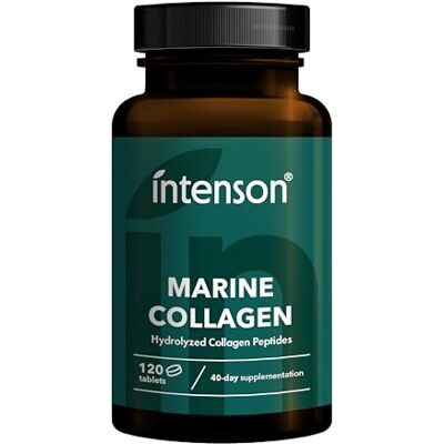 Intenson Marine Collagen, 120 Tabletten, Hydrolysierte Kollagenpeptide, Haut, Haare und Nägel, 40-Tage-Vorrat Intenson Marine Collagen, 120 Tabletten, Hydrolysierte Kollagenpeptide, Haut, Haare und Nägel, 40-Tage-Vorrat
