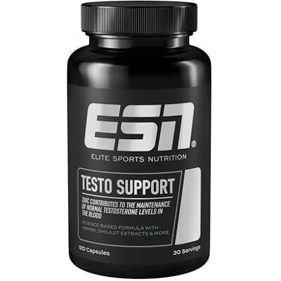 ESN Testo Support Kapseln, 120 Kapseln, Testosteron Support mit Maca, Zink, Vitamin D3, Ashwagandha KSM-66® & Shilajit ESN Testo Support Kapseln, 120 Kapseln, Testosteron Support mit Maca, Zink, Vitamin D3, Ashwagandha KSM-66® & Shilajit