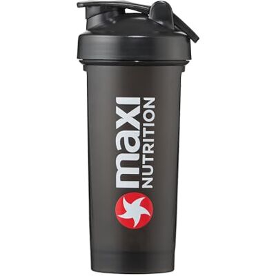 MaxiNutrition Protein Shaker für Eiweiß Getränke, 700 ml, schwarz, mit Edelstahl Kugel, klumpenfrei shaken, Klickverschluss MaxiNutrition Protein Shaker für Eiweiß Getränke, 700 ml, schwarz, mit Edelstahl Kugel, klumpenfrei shaken, Klickverschluss