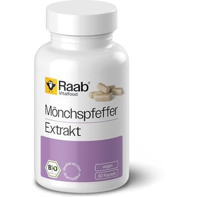 Raab Vitalfood Raab® Mönchspfeffer Extrakt Kapseln BIO (60 Stück) Extrakt aus den Früchten des Mönchspfeffers (Vitex agnus-castus L.) 5mg/Kapsel Nur 1 Kapsel täglich Raab Vitalfood Raab® Mönchspfeffer Extrakt Kapseln BIO (60 Stück) Extrakt aus den Früchten des Mönchspfeffers (Vitex agnus-castus L.) 5mg/Kapsel Nur 1 Kapsel täglich