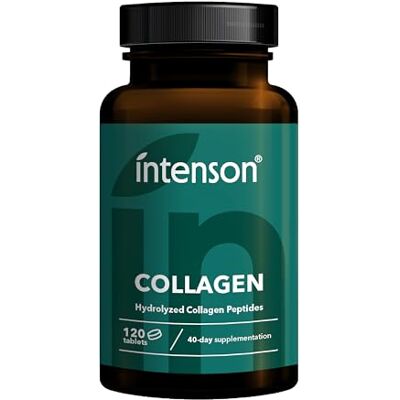 Intenson Kollagen Tabletten, 120 Tabletten, Hydrolysierte Kollagenpeptide, Haut Haar und Nägel, 40-Tage-Vorrat Intenson Kollagen Tabletten, 120 Tabletten, Hydrolysierte Kollagenpeptide, Haut Haar und Nägel, 40-Tage-Vorrat