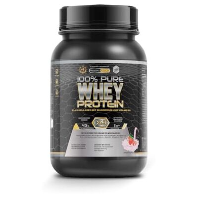 Healthy Fusion Whey Protein 100% reines Whey Protein mit Kollagen, Magnesium & Vitamin B6 43 g Protein + 9,4 g BCAA pro Portion Für Muskelaufbau, schnellere Regeneration Erdbeere 1 kg Healthy Fusion Whey Protein 100% reines Whey Protein mit Kollagen, Magnesium & Vitamin B6 43 g Protein + 9,4 g BCAA pro Portion Für Muskelaufbau, schnellere Regeneration Erdbeere 1 kg