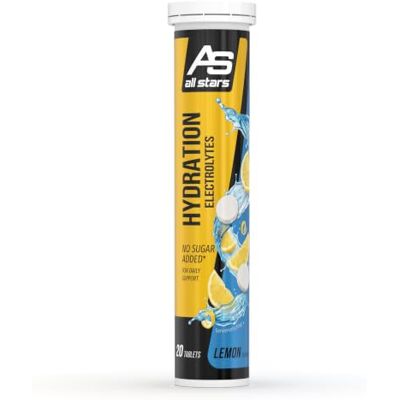 All Stars Hydration Electrolytes 20 x Brausetabletten Lemon Mit Magnesium, Kalium, Calcium, Natrium, Vitamin B Komplex & Vitamin C, vegan, zuckerfrei, für Sport und Alltag All Stars Hydration Electrolytes 20 x Brausetabletten Lemon Mit Magnesium, Kalium, Calcium, Natrium, Vitamin B Komplex & Vitamin C, vegan, zuckerfrei, für Sport und Alltag