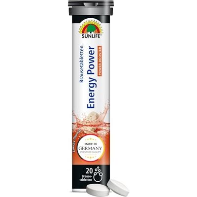 Sunlife Energy Power Brausetabletten 1 x 20 Stück hochwertige Energie Tabletten mit 1.000 mg Taurin & 34 mg Koffein Power Boost Brausetabletten mit Guarana-Extrakt & B-Vitaminen Sunlife Energy Power Brausetabletten 1 x 20 Stück hochwertige Energie Tabletten mit 1.000 mg Taurin & 34 mg Koffein Power Boost Brausetabletten mit Guarana-Extrakt & B-Vitaminen