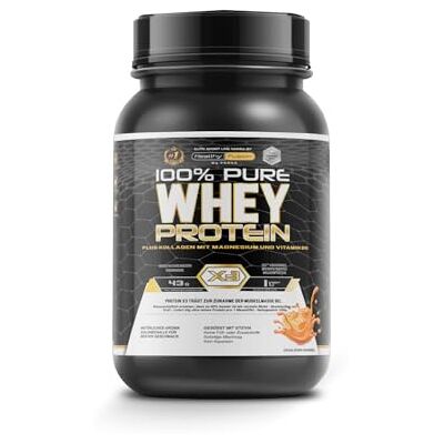 Healthy Fusion Whey Protein 100% reines Whey Protein mit Kollagen, Magnesium & Vitamin B6 43 g Protein + 9,4 g BCAA pro Portion Für Muskelaufbau, schnellere Regeneration SalzKaramell 1 kg Healthy Fusion Whey Protein 100% reines Whey Protein mit Kollagen, Magnesium & Vitamin B6 43 g Protein + 9,4 g BCAA pro Portion Für Muskelaufbau, schnellere Regeneration SalzKaramell 1 kg