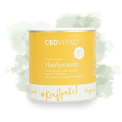CBDVITAL by VITRASAN Hanf Super Strong Protein Pulver 250g 100% BIO 100% vegan Natürliche Eiweiß Quelle für schnelleren Muskelaufbau Protein aus Hanf CBDVITAL by VITRASAN Hanf Super Strong Protein Pulver 250g 100% BIO 100% vegan Natürliche Eiweiß Quelle für schnelleren Muskelaufbau Protein aus Hanf