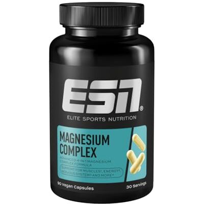 ESN Magnesium Complex, 90 Kapseln, 323 mg Magnesium pro Tagesportion, 4 in 1 Komplex Formel Made in Germany ESN Magnesium Complex, 90 Kapseln, 323 mg Magnesium pro Tagesportion, 4 in 1 Komplex Formel Made in Germany