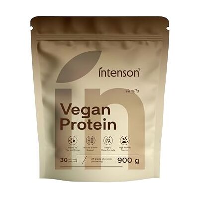 Intenson Vegan Proteinpulver Vanille, 900 g, 21,9 g Protein pro Portion, 30 Portionen, Erbsen- & Hanfprotein, Pflanzlich, Laktosefrei, Glutenfrei, Ohne Zucker, Clean Formula Intenson Vegan Proteinpulver Vanille, 900 g, 21,9 g Protein pro Portion, 30 Portionen, Erbsen- & Hanfprotein, Pflanzlich, Laktosefrei, Glutenfrei, Ohne Zucker, Clean Formula
