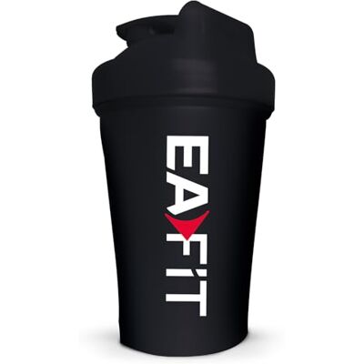 Eafit Protein Shaker 400 ml BPA-frei – Skala mit Mixer aus Stahl für Whey Protein, Pre Workout, Creatine – auslaufsicherer Kunststoff für Sport und Fitness – Schwarz blickdicht Eafit Protein Shaker 400 ml BPA-frei – Skala mit Mixer aus Stahl für Whey Protein, Pre Workout, Creatine – auslaufsicherer Kunststoff für Sport und Fitness – Schwarz blickdicht