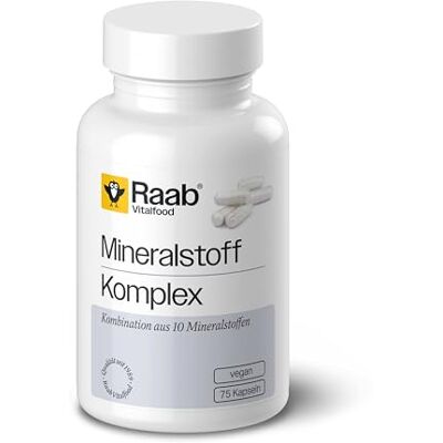 Raab Vitalfood Raab® Mineralstoff Komplex Kapseln (75 Stück) 10-fach Komplex Kombination aus 10 Mineralstoffen Mit Magnesium, Zink, Calcium, Eisen und Selen Laborgeprüfte Qualität aus Deutschland Raab Vitalfood Raab® Mineralstoff Komplex Kapseln (75 Stück) 10-fach Komplex Kombination aus 10 Mineralstoffen Mit Magnesium, Zink, Calcium, Eisen und Selen Laborgeprüfte Qualität aus Deutschland