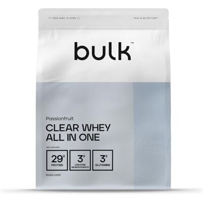 Bulk Clear Whey All in One, Proteinpulver-Shake, Passionsfrucht, 500 g, Verpackung Kann Variieren Bulk Clear Whey All in One, Proteinpulver-Shake, Passionsfrucht, 500 g, Verpackung Kann Variieren