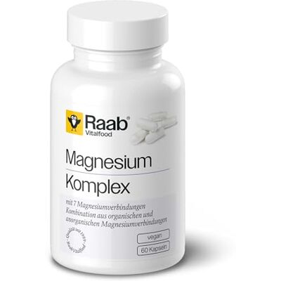 Raab Vitalfood Raab® Magnesium Komplex (60 Kapseln) Mit 7 organischen & anorganischen Magnesiumverbindungen 250 mg elementares Magnesium pro Tag Ohne Zusätze Für Muskeln & Nerven Raab Vitalfood Raab® Magnesium Komplex (60 Kapseln) Mit 7 organischen & anorganischen Magnesiumverbindungen 250 mg elementares Magnesium pro Tag Ohne Zusätze Für Muskeln & Nerven
