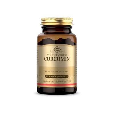SOLGAR ® Vollspektrum-Curcumin 40mg Curcumin pro Kapsel Patentiertes Verfahren für eine bis zu 185-fach höhere Bioverfügbarkeit 100% natürlicher Ursprung 30 Weichkapseln für 1 Monat SOLGAR ® Vollspektrum-Curcumin 40mg Curcumin pro Kapsel Patentiertes Verfahren für eine bis zu 185-fach höhere Bioverfügbarkeit 100% natürlicher Ursprung 30 Weichkapseln für 1 Monat