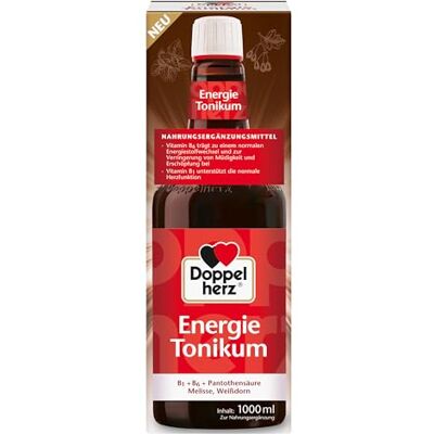 Doppelherz Energie Tonikum Mit B-Vitaminen, Extrakte aus Weißdornfrüchten, Melissenblätter sowie Konzentrat aus Rotwein 1000 ml Doppelherz Energie Tonikum Mit B-Vitaminen, Extrakte aus Weißdornfrüchten, Melissenblätter sowie Konzentrat aus Rotwein 1000 ml