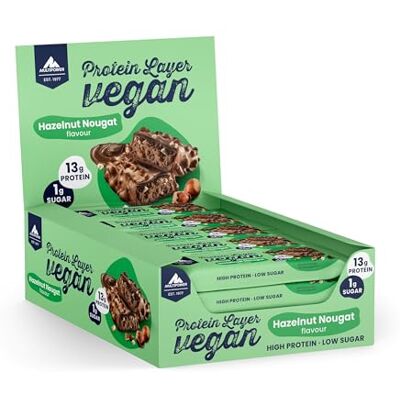 Multipower Vegan Protein Layer Hazelnut Nougat Bar Energieriegel (15 x 55 g) – veganer Proteinriegel mit 24% Protein – kalorienarmer Eiweißriegel mit Haselnuss-Nougat-Geschmack Multipower Vegan Protein Layer Hazelnut Nougat Bar Energieriegel (15 x 55 g) – veganer Proteinriegel mit 24% Protein – kalorienarmer Eiweißriegel mit Haselnuss-Nougat-Geschmack