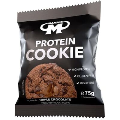 Mammut Nutrition Protein Cookie 10x 75g 20g Eiweiß pro Keks mit natürlichen Zutaten glutenfrei Triple Chocolate Mammut Nutrition Protein Cookie 10x 75g 20g Eiweiß pro Keks mit natürlichen Zutaten glutenfrei Triple Chocolate