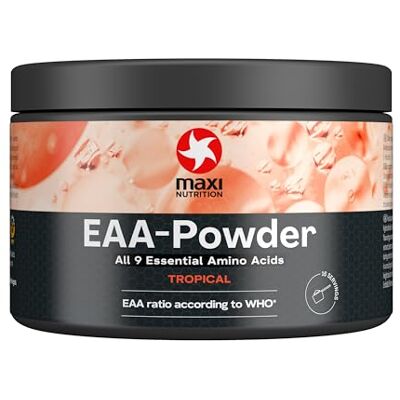 MaxiNutrition EAA-Pulver Tropical, 250g, hochdosiert mit allen 9 essentiellen Aminosäuren, Vegan, Zuckerfrei & Fettfrei, zum Aufbau, Erhalt und Regeneration der Muskeln MaxiNutrition EAA-Pulver Tropical, 250g, hochdosiert mit allen 9 essentiellen Aminosäuren, Vegan, Zuckerfrei & Fettfrei, zum Aufbau, Erhalt und Regeneration der Muskeln