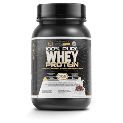 Healthy Fusion Whey Protein 100% reines Whey Protein mit Kollagen, Magnesium & Vitamin B6 43 g Protein + 9,4 g BCAA pro Portion Für Muskelaufbau, schnellere Regeneration Schokolade 1 kg Healthy Fusion Whey Protein 100% reines Whey Protein mit Kollagen, Magnesium & Vitamin B6 43 g Protein + 9,4 g BCAA pro Portion Für Muskelaufbau, schnellere Regeneration Schokolade 1 kg