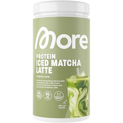 MORE NUTRITION MORE Protein Iced Matcha Latte, 500g, Matcha Grünteepulver mit wertvollen Proteinen, wenig Zucker und Fett made in Germany MORE NUTRITION MORE Protein Iced Matcha Latte, 500g, Matcha Grünteepulver mit wertvollen Proteinen, wenig Zucker und Fett made in Germany