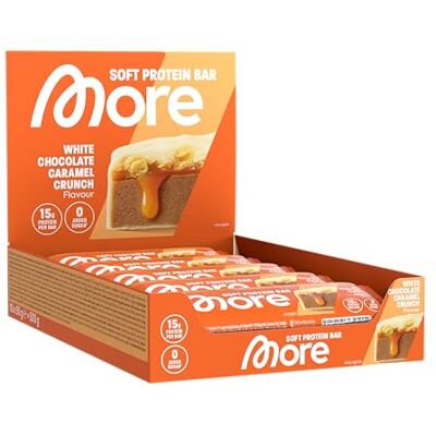 MORE NUTRITION MORE Protein Bar, 10er Box, 10 x 50 g, White Chocolate Caramel Crunch, Protein Riegel ohne Zuckerzusatz (Design kann variieren) MORE NUTRITION MORE Protein Bar, 10er Box, 10 x 50 g, White Chocolate Caramel Crunch, Protein Riegel ohne Zuckerzusatz (Design kann variieren)