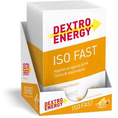 Dextro Energy Iso Fast Fruit Mix Sachets 12x44,5g (12er Pack) Hypotones Elektrolyte Sportgetränk mit Kohlenhydraten für eine optimale Flüssigkeitsaufname Dextro Energy Iso Fast Fruit Mix Sachets 12x44,5g (12er Pack) Hypotones Elektrolyte Sportgetränk mit Kohlenhydraten für eine optimale Flüssigkeitsaufname