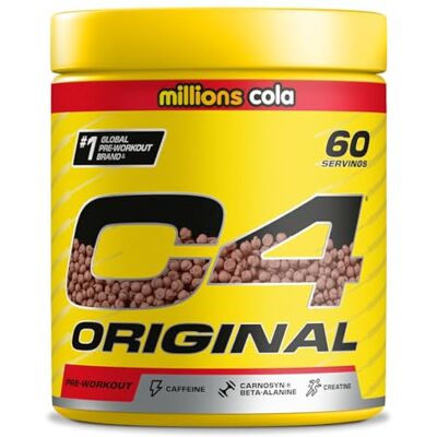 Cellucor C4 Original Pre Workout Pulver, Cola, 60 Portionen Zuckerfreies Pre Workout Energie-Getränkepulver mit 150mg Koffein, 1500mg Creatin Monohydrat, 1600mg Beta Alanin Cellucor C4 Original Pre Workout Pulver, Cola, 60 Portionen Zuckerfreies Pre Workout Energie-Getränkepulver mit 150mg Koffein, 1500mg Creatin Monohydrat, 1600mg Beta Alanin