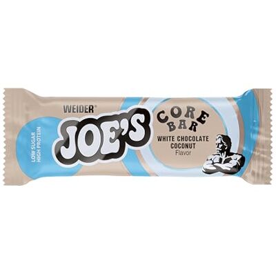 Weider Joe's Core Protein Bar Cremiger Eiweißkern, Mit zarter Schokolade 31% Protein, Zuckerarm 12x45g White Chocolate Coconut Weider Joe's Core Protein Bar Cremiger Eiweißkern, Mit zarter Schokolade 31% Protein, Zuckerarm 12x45g White Chocolate Coconut
