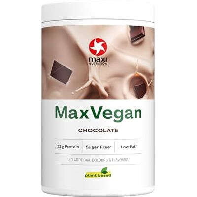 MaxiNutrition Vegan Proteinpulver Schokolade 420g, veganes Eiweißpulver aus Erbsen- & Mandelprotein, frei von Soja & ohne künstliche Aromen, ergibt 14 Protein-Shakes mit 22g Protein, Made in Germany MaxiNutrition Vegan Proteinpulver Schokolade 420g, veganes Eiweißpulver aus Erbsen- & Mandelprotein, frei von Soja & ohne künstliche Aromen, ergibt 14 Protein-Shakes mit 22g Protein, Made in Germany