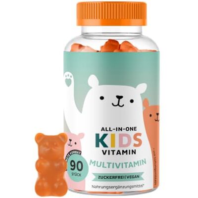 Bears with Benefits Gummibärchen Multivitamin Kinder 4+ 90 Stück All-in-One Kids Immunabwehr mit Vitamin B12, C, D, E, Zinc, Jod Vorrat für 3 Monate Zuckerfrei, Vegan Bears with Benefits Gummibärchen Multivitamin Kinder 4+ 90 Stück All-in-One Kids Immunabwehr mit Vitamin B12, C, D, E, Zinc, Jod Vorrat für 3 Monate Zuckerfrei, Vegan