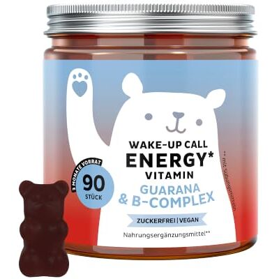 Bears with Benefits Gummibärchen Guarana Koffein Energie 90 Stück Wake Up Call Energy Vitamin Guarana, Vitamin B6, B12, Biotin Vorrat für 3 Monate Zuckerfrei, Vegan Bears with Benefits Gummibärchen Guarana Koffein Energie 90 Stück Wake Up Call Energy Vitamin Guarana, Vitamin B6, B12, Biotin Vorrat für 3 Monate Zuckerfrei, Vegan