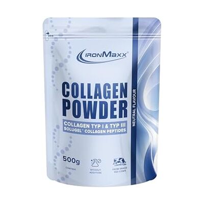 IronMaxx Collagen Pulver 500g mit Premium Kollagen Peptide Typ 1 & 3, geschmacksneutral Reines Kollagenhydrolysat ohne Zusatzstoffe, Perfekte Löslichkeit IronMaxx Collagen Pulver 500g mit Premium Kollagen Peptide Typ 1 & 3, geschmacksneutral Reines Kollagenhydrolysat ohne Zusatzstoffe, Perfekte Löslichkeit