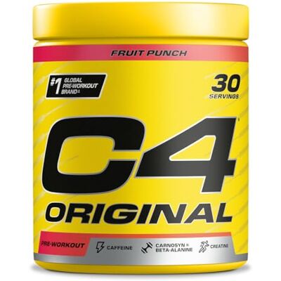 Cellucor C4 Original Pre-Workout-Booster Getränkepulver für Energy Drink 150 mg Koffein + Beta-Alanin + Kreatin-Monohydrat (Fruchtpunsch, 30 Portionen) Cellucor C4 Original Pre-Workout-Booster Getränkepulver für Energy Drink 150 mg Koffein + Beta-Alanin + Kreatin-Monohydrat (Fruchtpunsch, 30 Portionen)